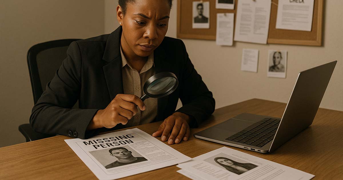 Professional investigator assessing situation